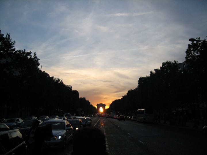 Sunset in the Arc de Triomphe